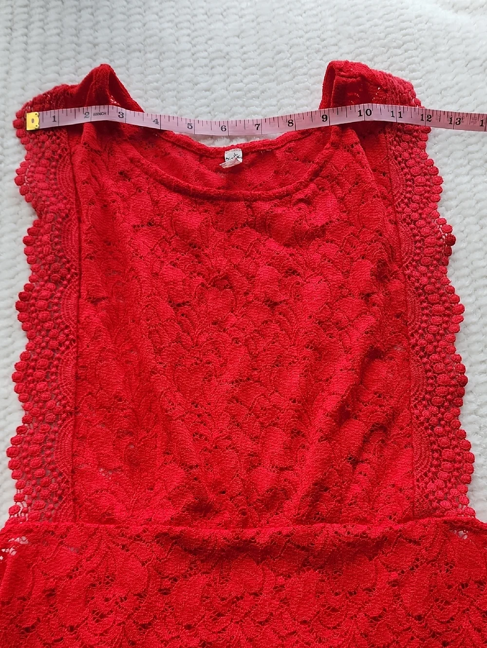 Free People Intimately Red Lace Cap Sleeve Shell Top Brand New